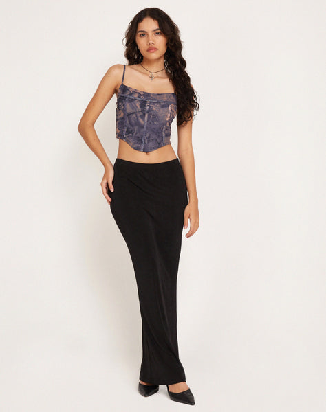 image of Elcini Cropped Corset Top in Renaissance Cherub Charcoal