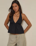 Image of Eldana Halterneck Top in Black