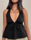 Image of Eldana Halterneck Top in Black