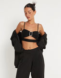 Image of Elenia Buckle Detail Crop Top in Black