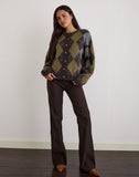 Image of Eliana Cardigan in Knit Argyle Brown