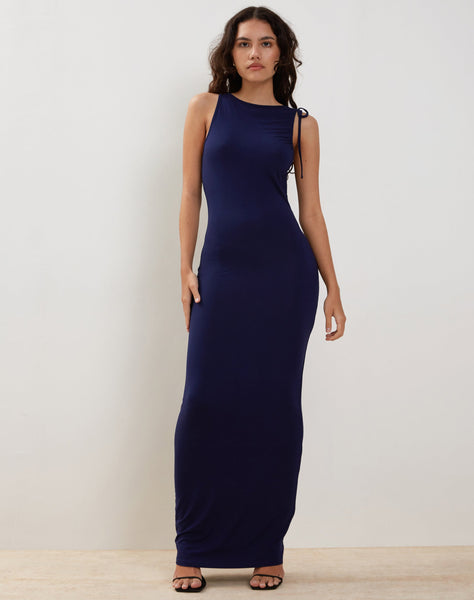 Image of Elinor Maxi Dress in Slinky Midnight Blue