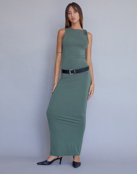 Image of Elinor Maxi Dress in Slinky Olive