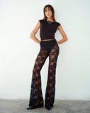 Image of Elio Flared Trouser in Black Lace