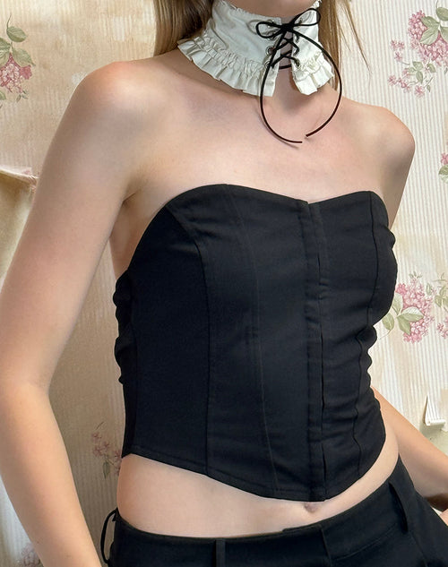 Image of Elita Hook and Eye Corset Top in Black