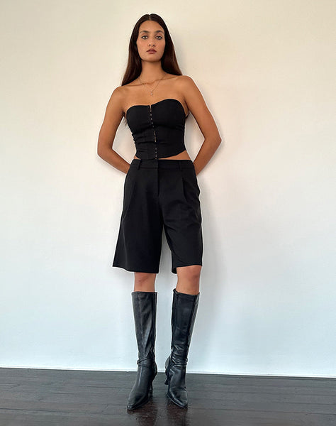 Image of Ayna Longline Shorts in Tailoring Black