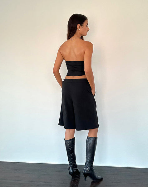 Image of Ayna Longline Shorts in Tailoring Black