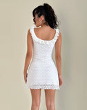 Image of Elliana Mini Dress in Krisan Lace White