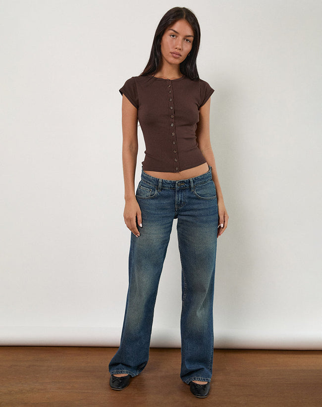 Image of Elmira Top in Knit Bitter Chocolate