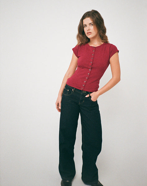 Image of Elmira Top in Knit Burgundy