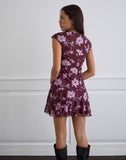 Image of Elorina Mini Dress in Blooming Bliss Burgundy