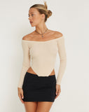 image of Elsie Bardot Top in Vanilla Ice