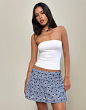 Image of Elvira Mini Skirt in Blue Striped Flowers