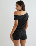 Image of Elysian Asymmetric Top in Cupro Black