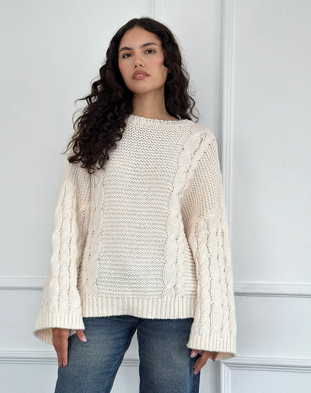 Karu Jumper in Neutral Brushed Knit