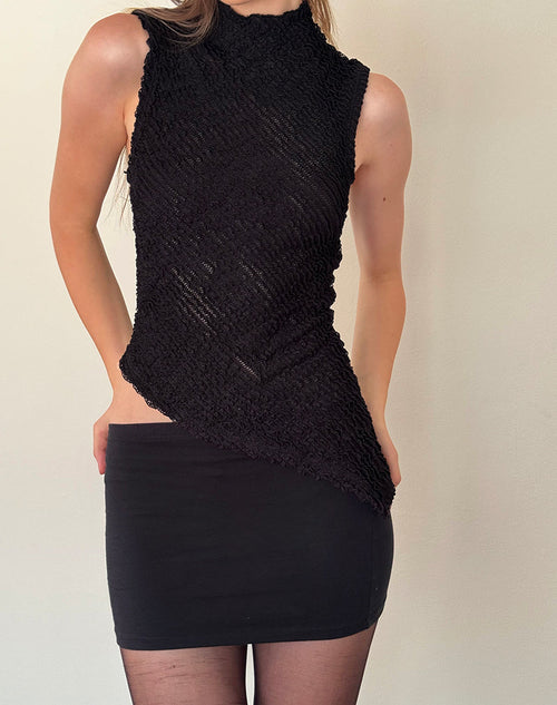 Image of Ember Sleeveless Top in Textured Black