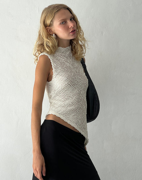 Image of Ember Sleevless Top in Textured Ivory