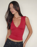 Image of Emberly Plunge Top in Adrenaline Red