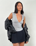 Image of Emberly Plunge Top in Grey Marl