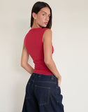 Image of Emberly Plunge Top in Adrenaline Red