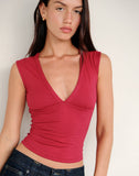 Image of Emberly Plunge Top in Adrenaline Red