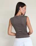 Image of Emberly Plunge Top in Peppercorn