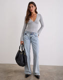 Image of Emesy Long Sleeve Top in Grey Marl