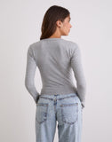 Image of Emesy Long Sleeve Top in Grey Marl