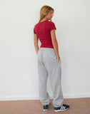 Image of Emiko Oversized Joggers in Grey Marl with I Love 2010's Print