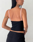 Image of Emonie Cami Top in Black with Pink Binding