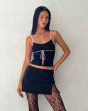 Image of Emonie Cami Top in Black with Pink Binding