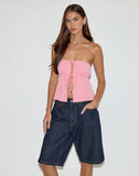 Image of Ender Tie Bandeau Top in Rayon Ballet Pink