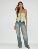 Image of Ender Tie Bandeau Top in Rayon Pistachio