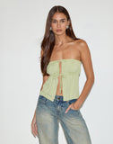 Image of Ender Tie Bandeau Top in Rayon Pistachio