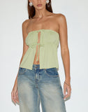 Image of Ender Tie Bandeau Top in Rayon Pistachio