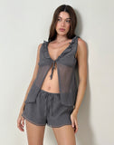 Image of Elletra Short in Crinkle Chiffon Grey