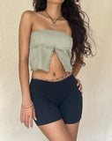 Image of Enzie Butterfly Bandeau Top in Slate Green Linen