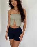 Image of Enzie Butterfly Bandeau Top in Slate Green Linen