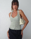 image of Enzley Knit Halterneck Top in Sage