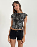 Image of Erica Backless Top in Black Gauzy Sequin