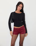 Image of Erna Shorts in Drape Mini Sequin Maroon