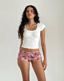 Image of Erna Shorts in Pink Lace Floral Bloom