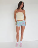 Image of Erna Micro Short in Sequin Blooming Flower Blue