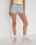 Image of Erna Micro Short in Sequin Blooming Flower Blue