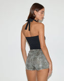 Image of Erna Short in Sequin Green Grey