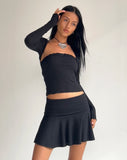 Image of Orla Micro Mini Rib Skirt in Black