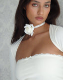 Image of Ernie Bandeau Rib Top in Ivory