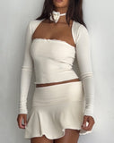 Image of Orla Micro Mini Rib Skirt in Ivory