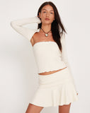 Image of Orla Micro Mini Rib Skirt in Ivory