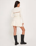 Image of Orla Micro Mini Rib Skirt in Ivory